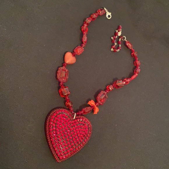 Tarina Tarantino Red Heart Necklace - Picture 3 of 7